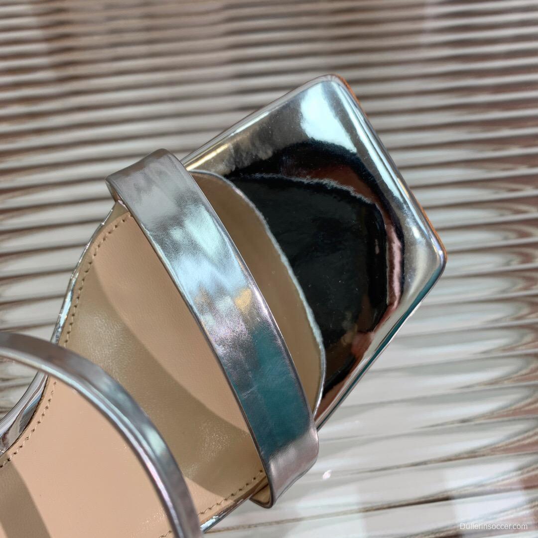 2025 Women Gianvito Rossi Silver Leather Sandals