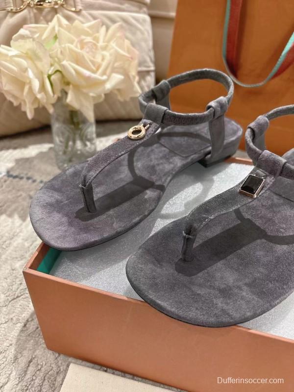 2025 LP Gray Suede Sandals
