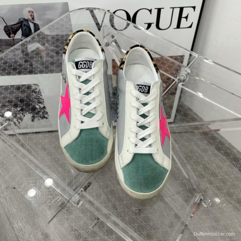 2025 Women GGDB Grey White Pink Suede Canvas Sneaker