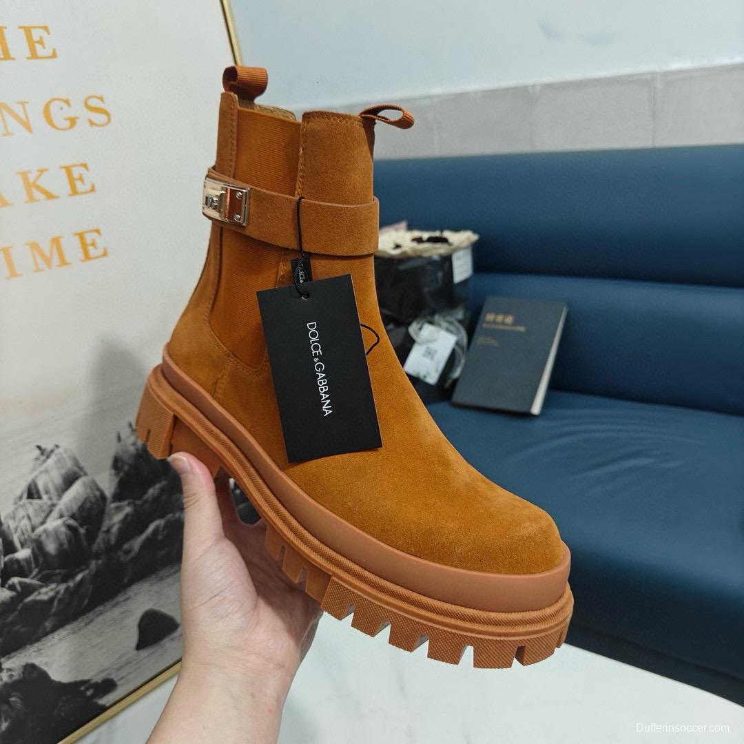 2024 Women Dolce & Gabbana Brown Suede Boots