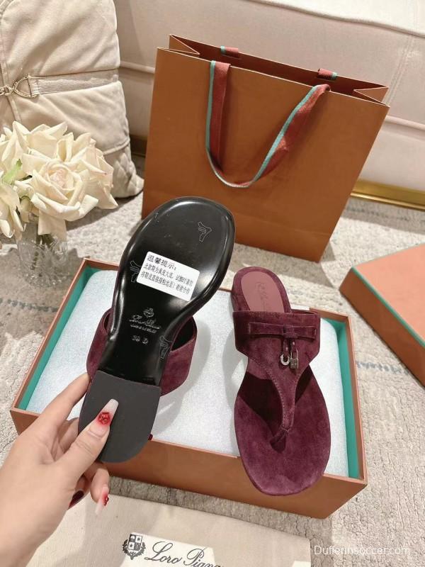 2025 Slippers LP Wine Suede Slippers LY00250