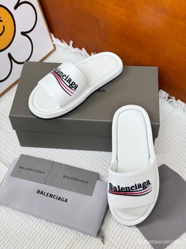 2025 Slippers Balenciaga White Fabric Slippers