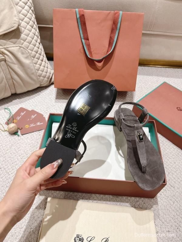 2025 Slippers LP Gray Suede Sandals LY00250