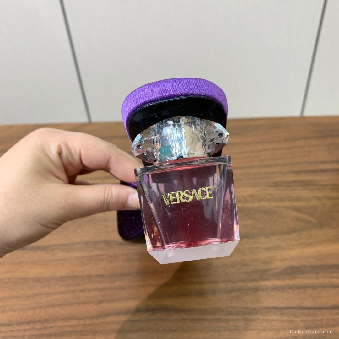 2025 Slippers VERSACE Purple Silk Rhinestone