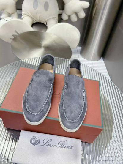2025 Men LP Gray Suede Loafers LY00260