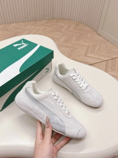 2025 Women PUMA White Suede Sneakers LY00280