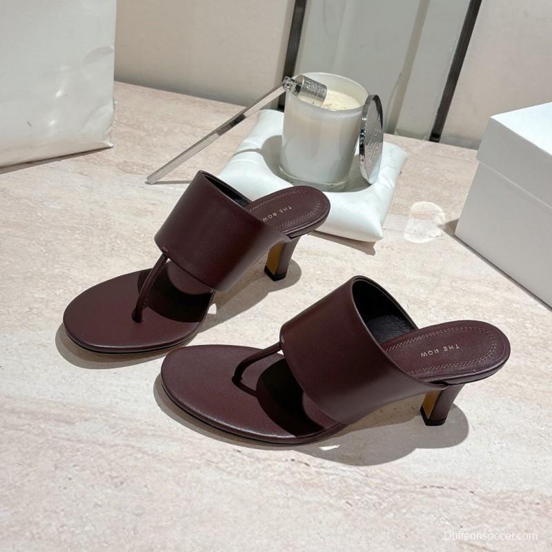 2025 Toteme Brown Calfskin Slippers