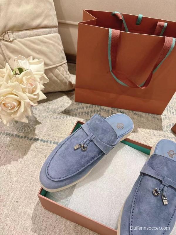 2025 Women LP Blue Suede Slippers LY00260