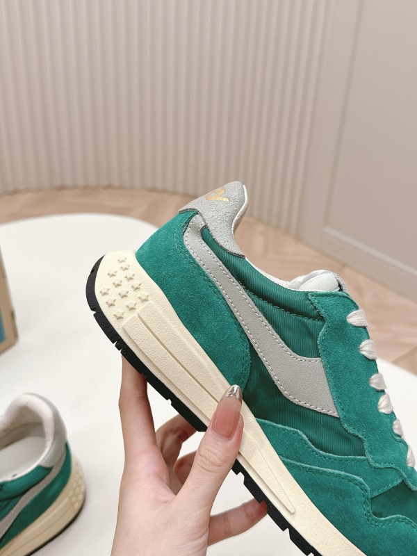2024 Men Autry green beige suede mesh sneakers 