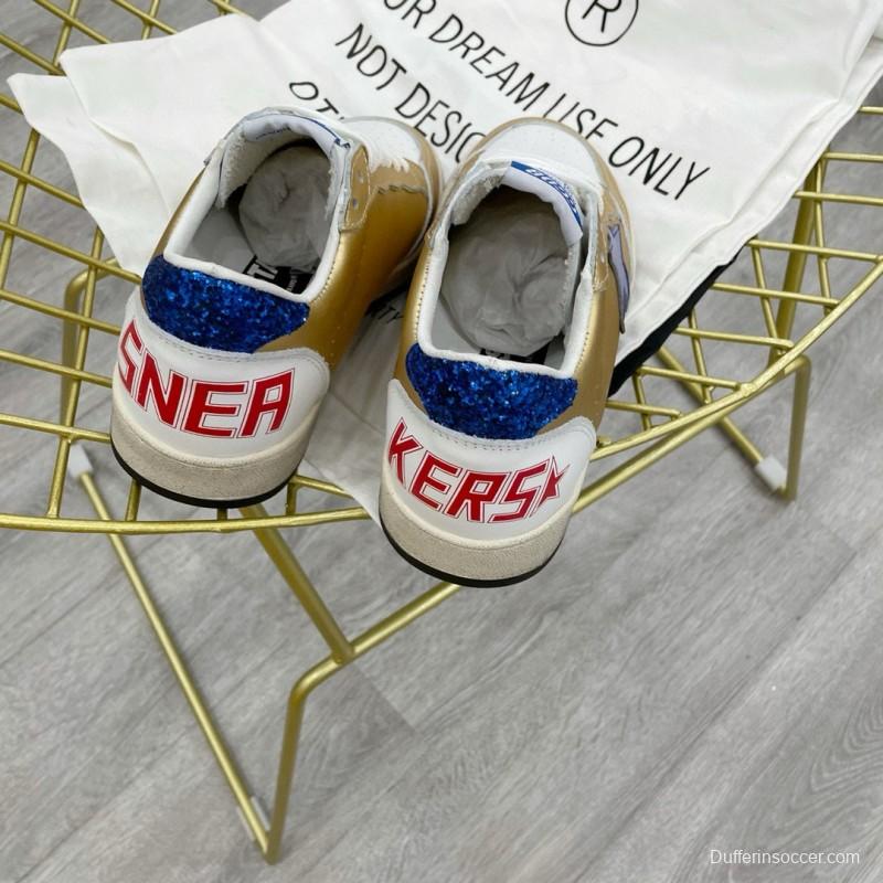 2024 Unisex GGDB Gold Blue White Leather Sneakers MJ00260