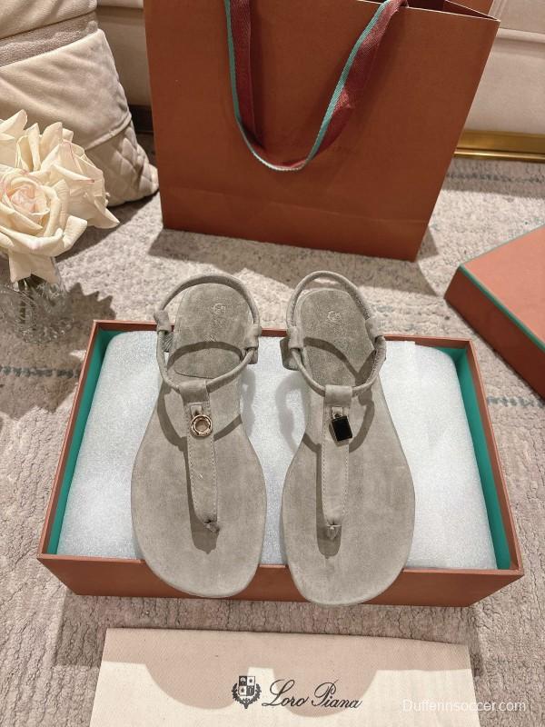 2025 Women LP Beige Suede Sandals LY00250
