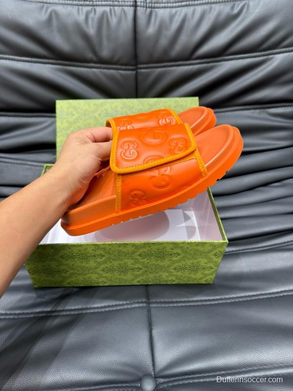 2024 GUCCI orange leather slippers MJ00200