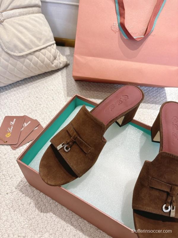 2025 Women LP Brown Suede Mules