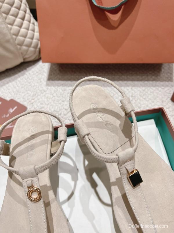 2025 Women LP Beige Suede Sandals LY00360