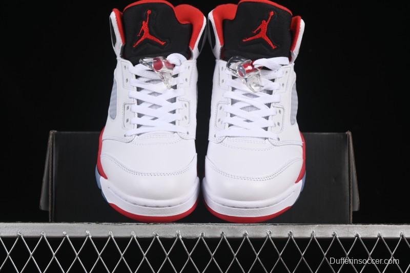 Nike Air Jordan 5 Retro Fire Red Black Tongue Basketball Shoes - HQ7978-101
