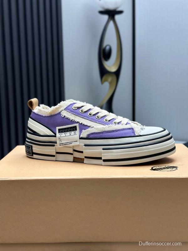 2025 Unisex XVESSEL Purple White Canvas Plimsolls Vulcanized AS00240