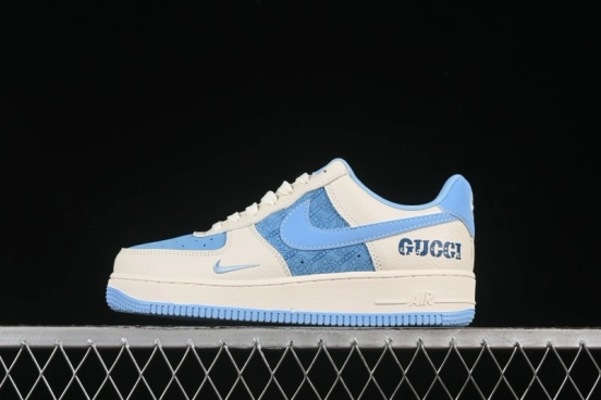 Nike Air Force 1 '07 Low Gucci Collaboration Ice Blue Low-Top Casual Sneakers - DF0188-067