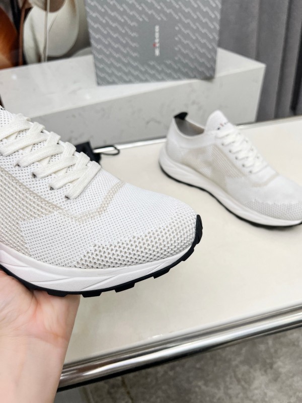 2025 Men Kiton White Beige Knit Sneakers Original MD Rubber Sole AS00320