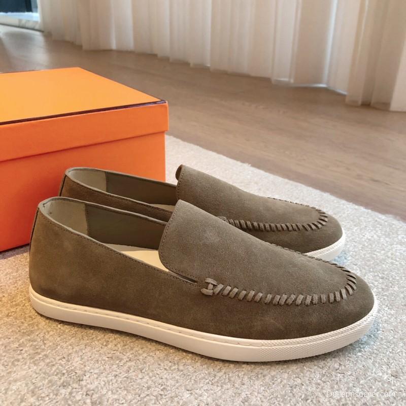 2025 Unisex Hermès Brown Suede Plimsolls AS00380
