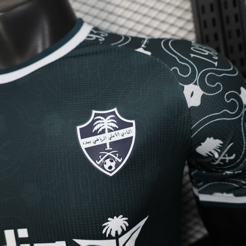 Player Version 25/26 Al-Ahli Saudi Dark Green with Traditional Arabic Pattern Jersey