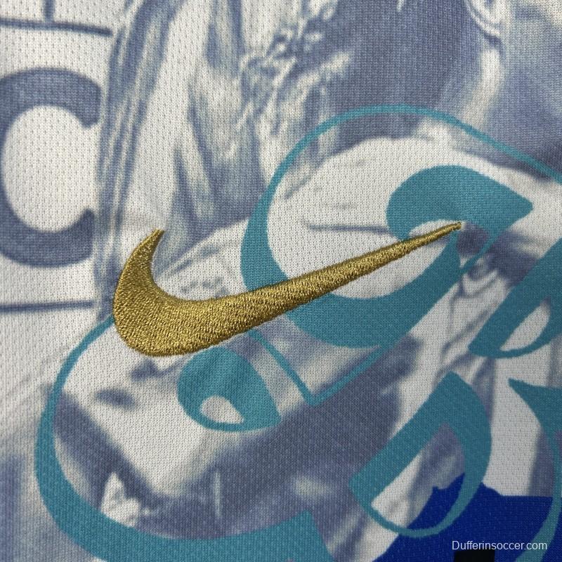 25/26 FC Barcelona White with Collage Art Jersey