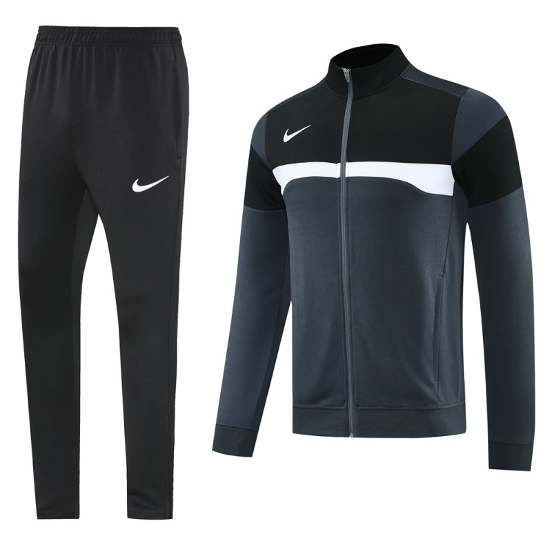 2025 Nike Black/Deep Grey Full Hoodie Zipper Jacket +Long Pants