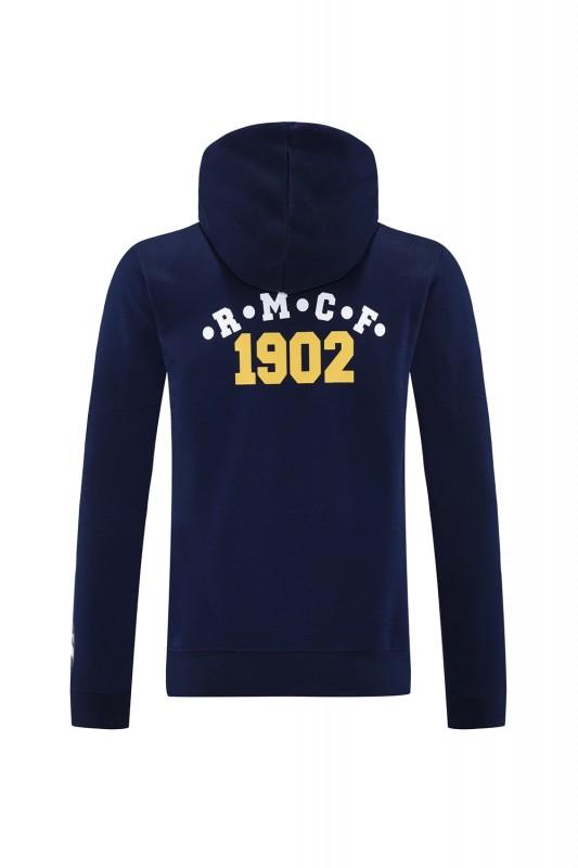 25/26 Real Madrid Navy Hoodie Full Zipper Jacket + Long Pants