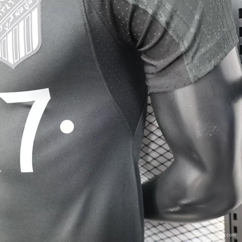 Player Version 25/26 Al-Ahli Black Champion Jersey With Silver Sponsor
