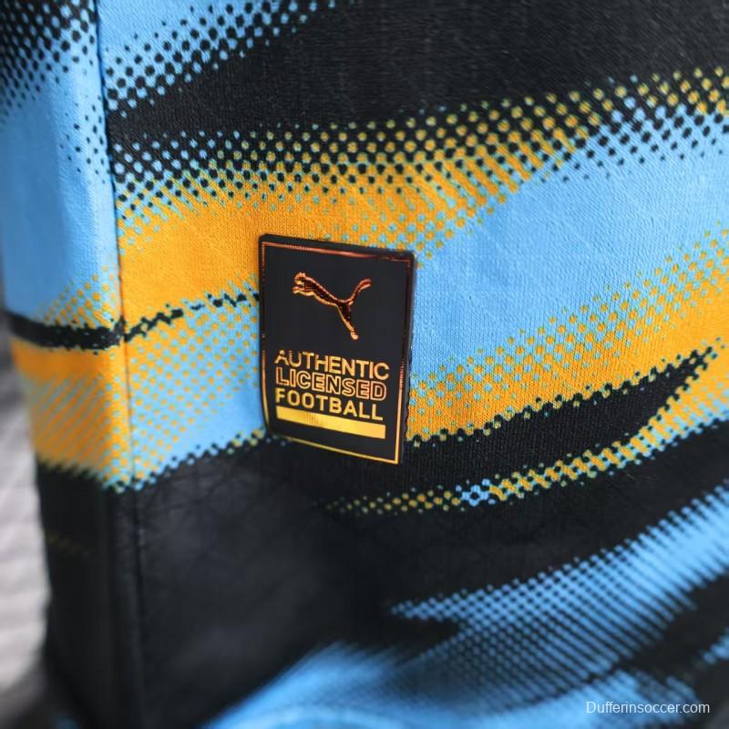 Player Version 25/26 Olympique de Marseille Blue with Orange Gradient Stripe Jersey