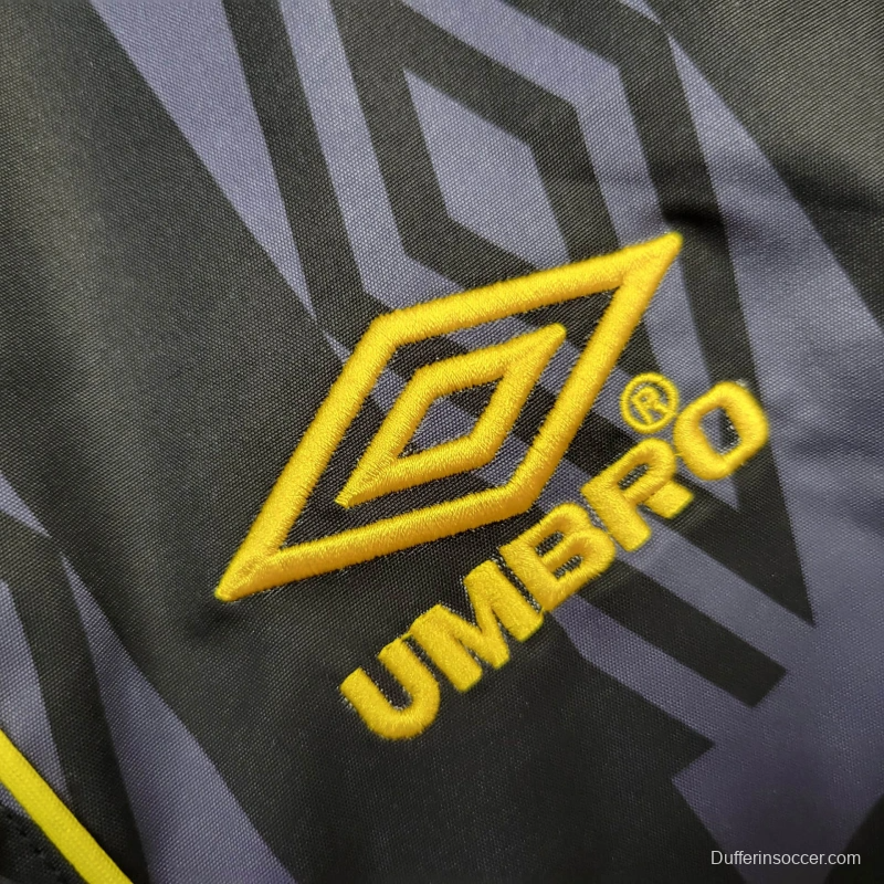 25/26 Manchester United Jacket Retro Black Pattern Windbreaker