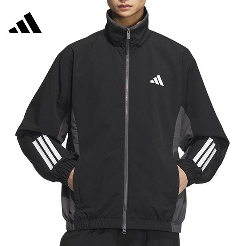 2025 Adidas Cream Colored Nylon Taslon Full Zipper Windbreaker