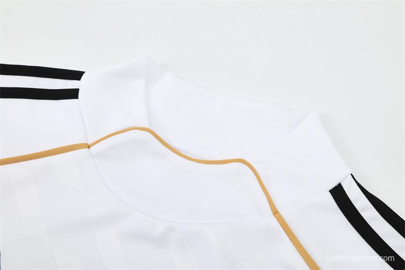 Retro 11/12 Real Madrid White Half Zipper Jacket