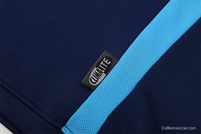 Retro 03/04 Real Madrid Royal Blue Half Zipper Jacket