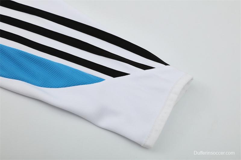 Retro 03/04 Real Madrid White Half Zipper Jacket