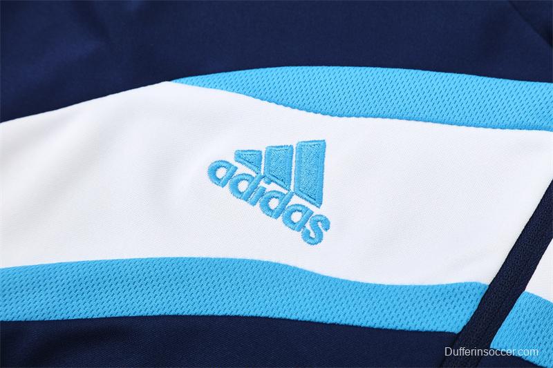 Retro 09/10 Real Madrid Royal Blue Half Zipper Jacket
