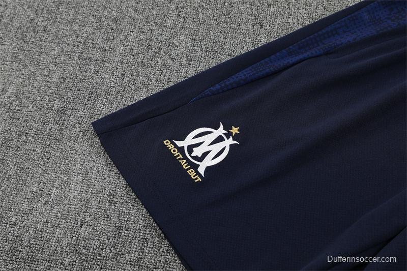 25/26 Olympique de Marseille Royal Blue Camouflage with XS Short Sleeve+Soccer Shorts