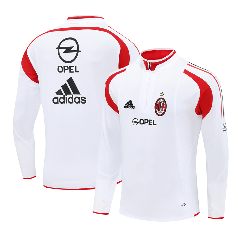 Retro 04/05 AC Milan White Half Zipper Jacket