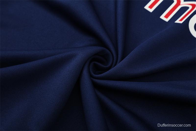 Retro 03/04 Real Madrid Royal Blue Half Zipper Jacket+Long Pants