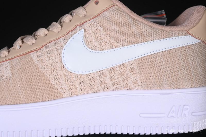 Nike Air Force 1'07 Low Knit Khaki Casual Sneakers - CI0051-200