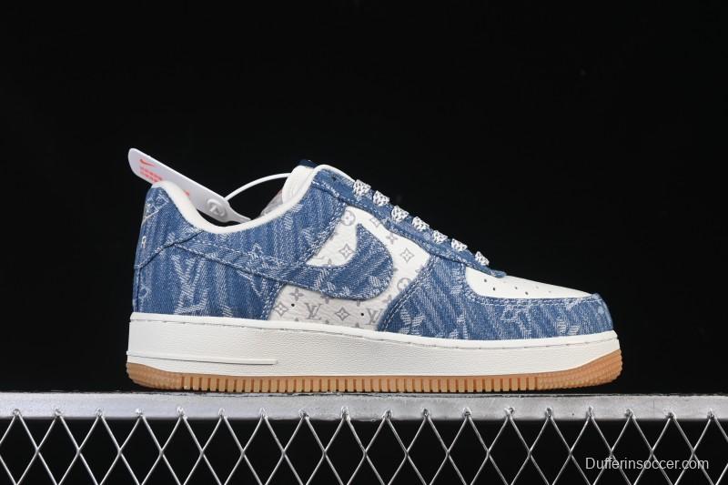 Nike Air Force 1'07 Low LV Collaboration White Denim Blue Casual Sneakers - YF9511-815