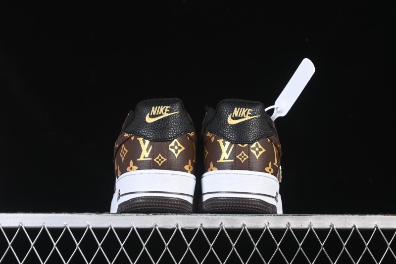 Nike Air Force 1 '07 Low LV Collaboration Classic White Brown Casual Sneakers - CZ3986-004
