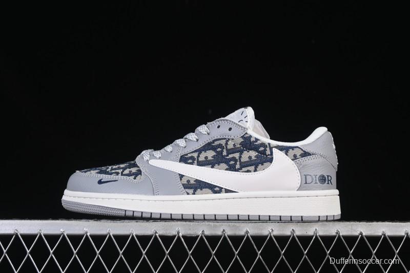 Nike Travis Scott x Fragment Design x Air Jordan 1 Low OG SP AJ1 Low Top Casual Sneakers - DZ5899-004