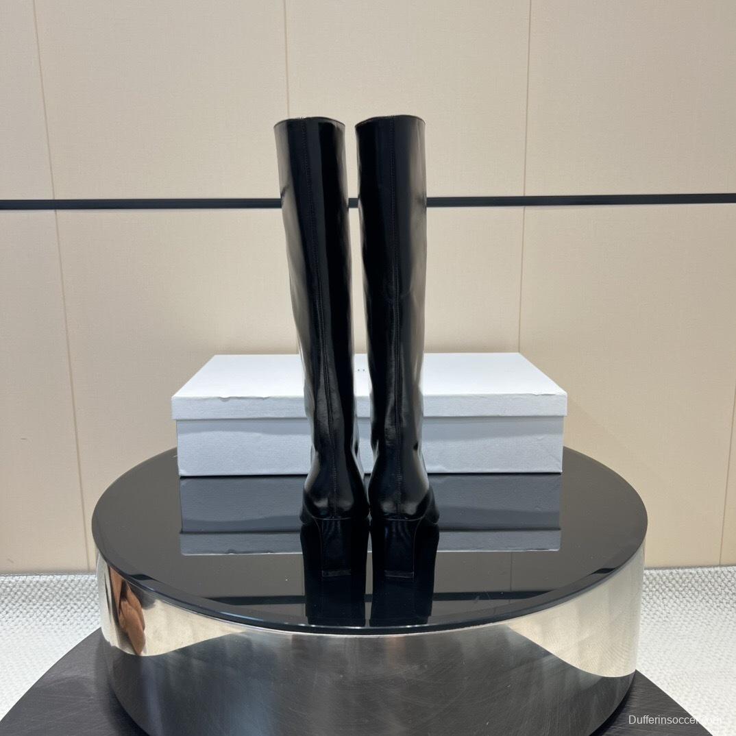 Khaite 2025 SS Square Toe Slip-On High Boots - KFY00490