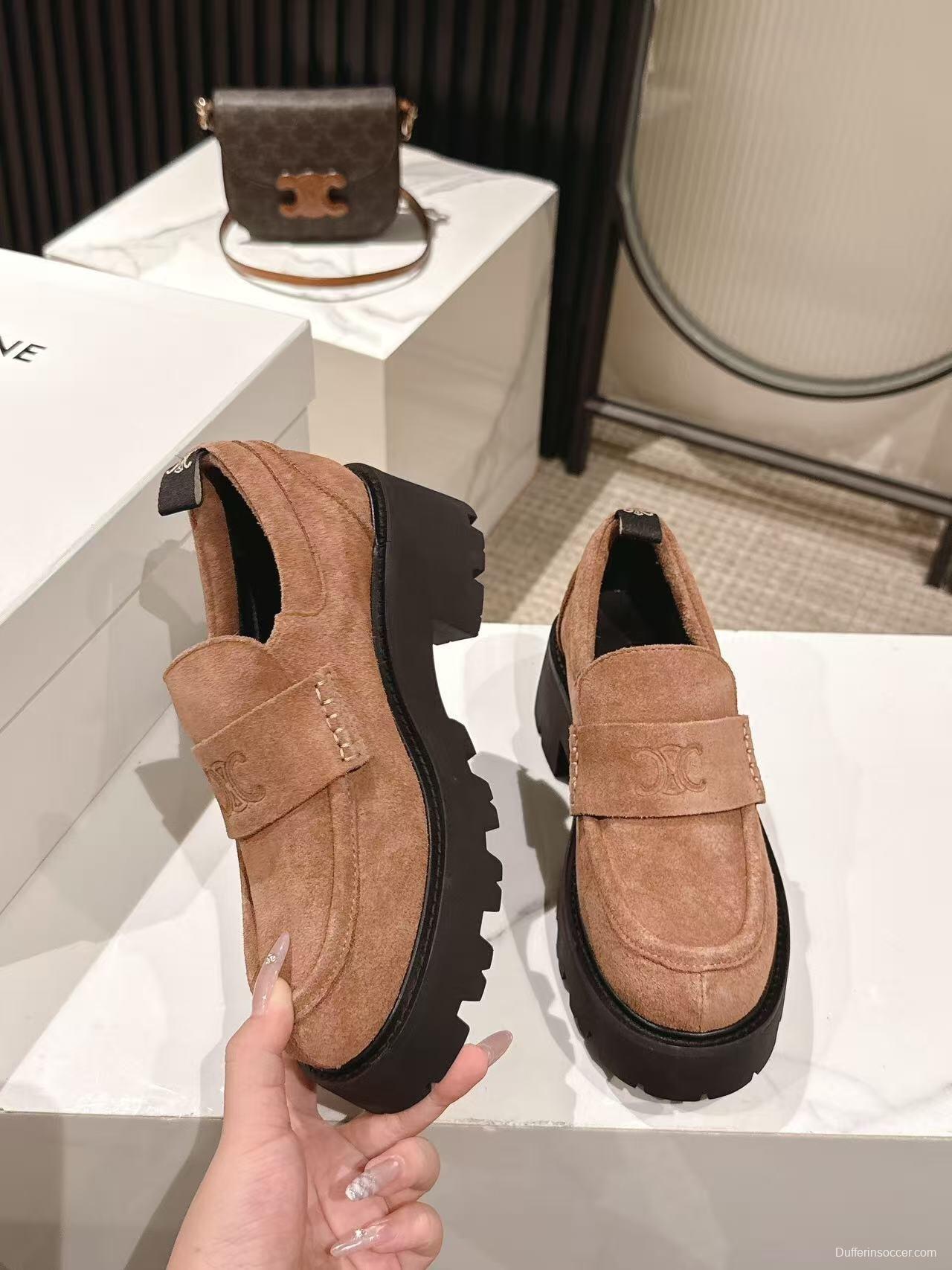 CELINE 2025/SS Fall Winter Latest Runway Lisa Same Style Platform Loafers - LY00300