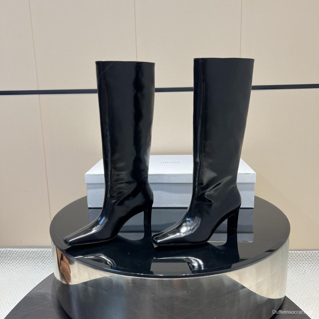 Khaite 2025 SS Square Toe Slip-On High Boots - KFY00490