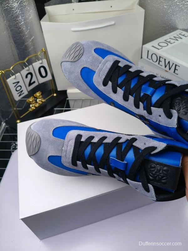 LOEWE High-Top German Training Sneakers Retro Fashion Casual White Shoes - LY00330