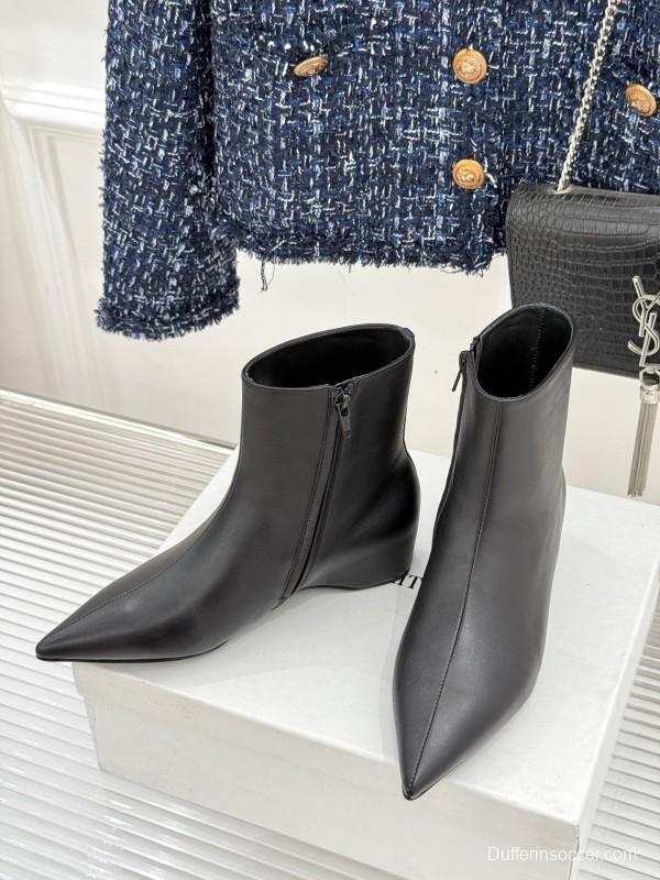 Khaite Retro Pointed Toe Height Increasing Ankle Boots - KFY00390