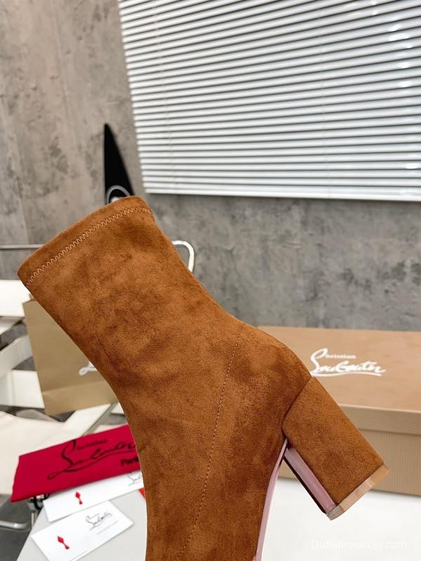Christian Louboutin 2025/SS Chunky Heel Elastic Ankle Boots - LY00300