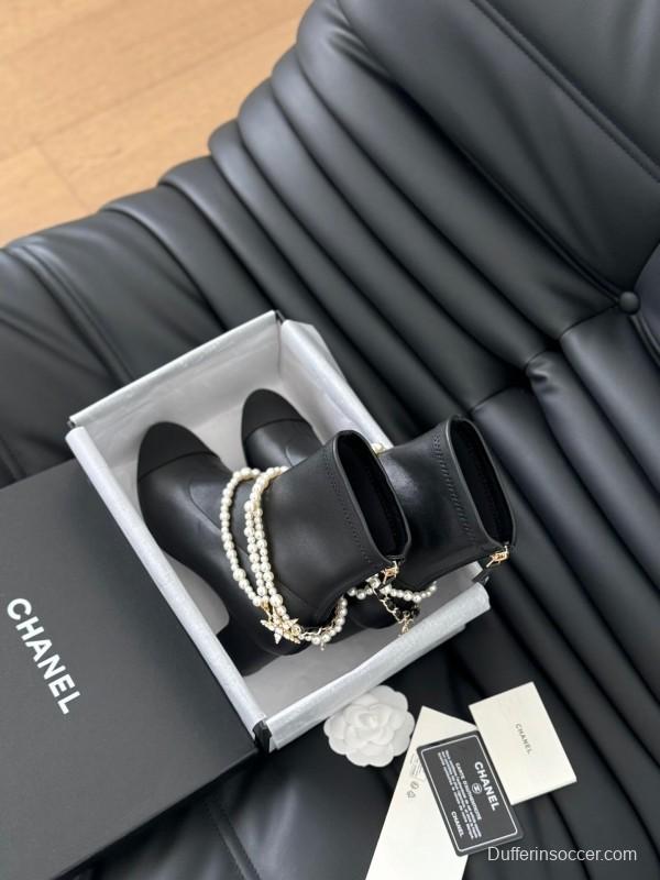 Chanel Pearl Collection Mary Jane Short Boots - LY00360