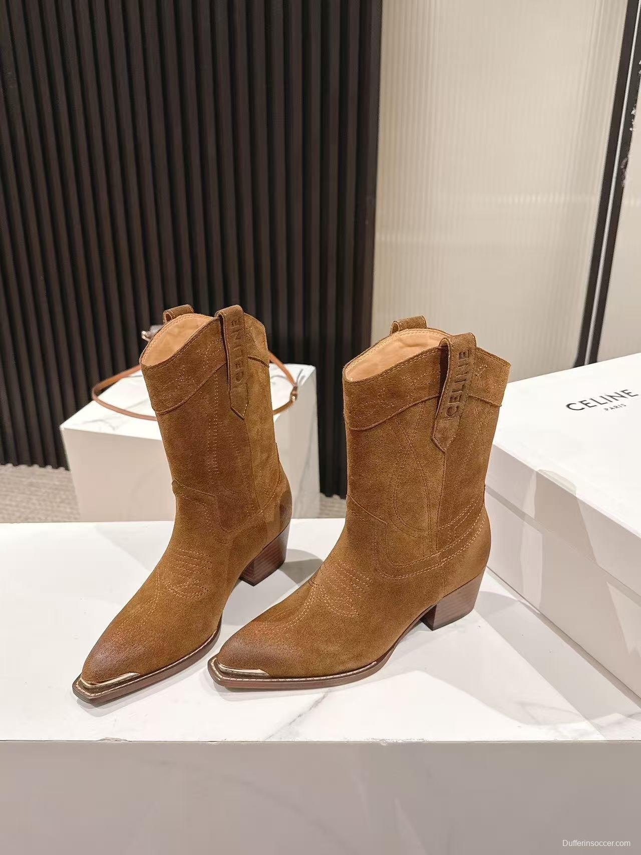 CELINE Fashion Boots with Arch de Triomphe Logo - LY00440